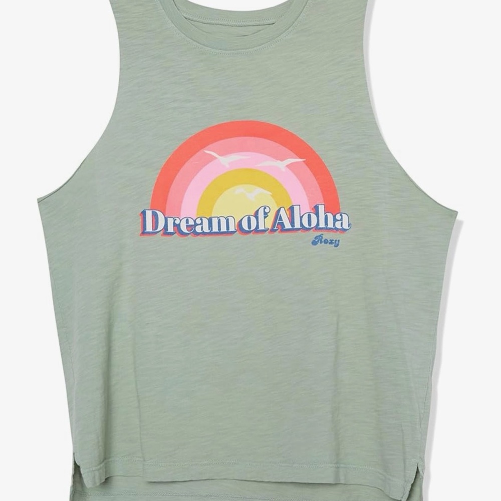 🆕 Roxy Green 'Dream of Aloha' “Cut Off” Tank Top